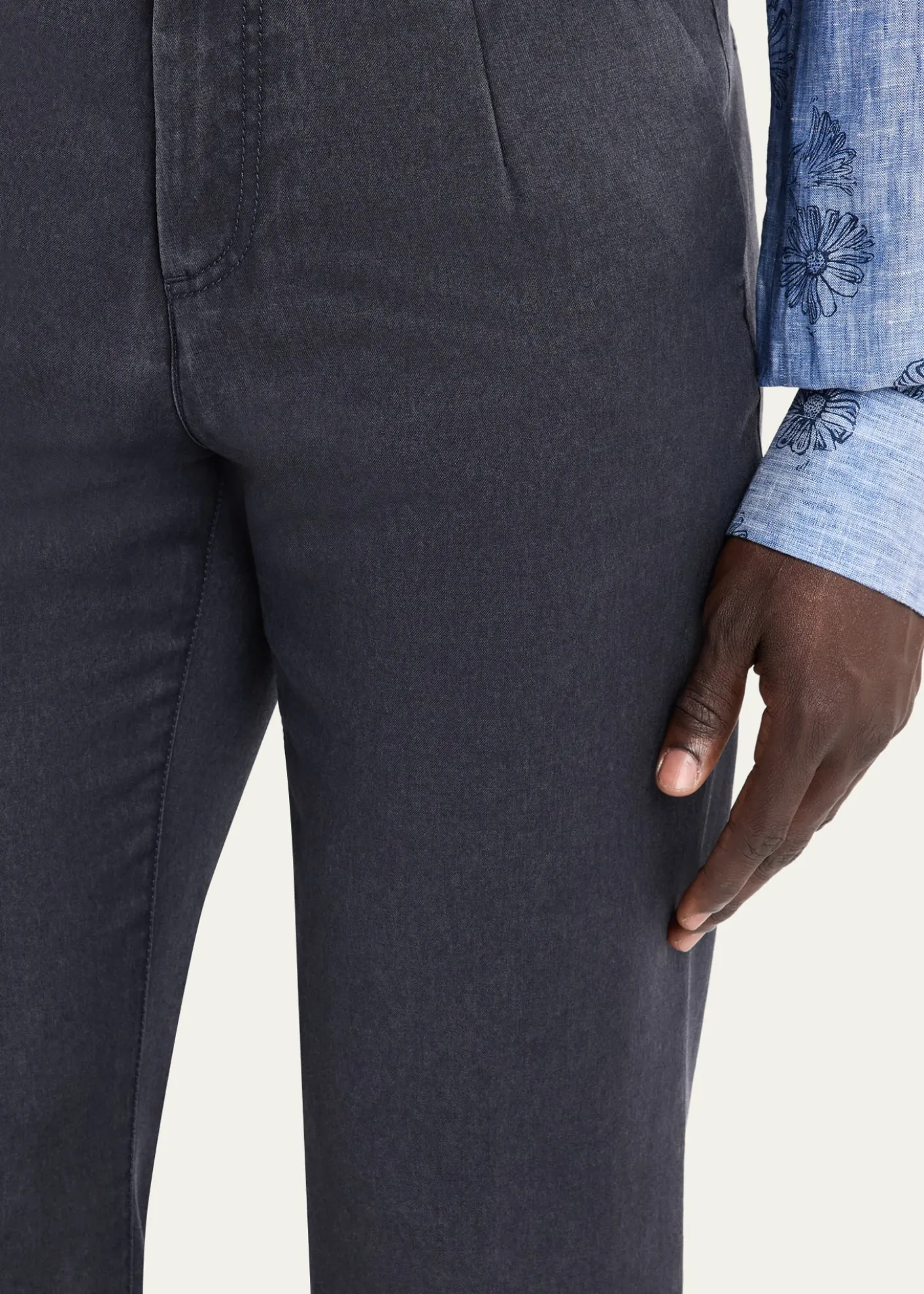 KitonMen's Washed-Effect Wool Four-Pocket Pants