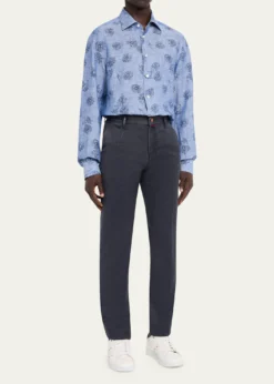 KitonMen's Washed-Effect Wool Four-Pocket Pants