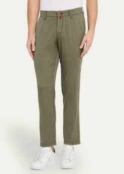 KitonMen's Washed Wool Slim Four-Pocket Pants