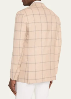 KitonMen's Windowpane Cashmere Single-Breasted Sport Coat