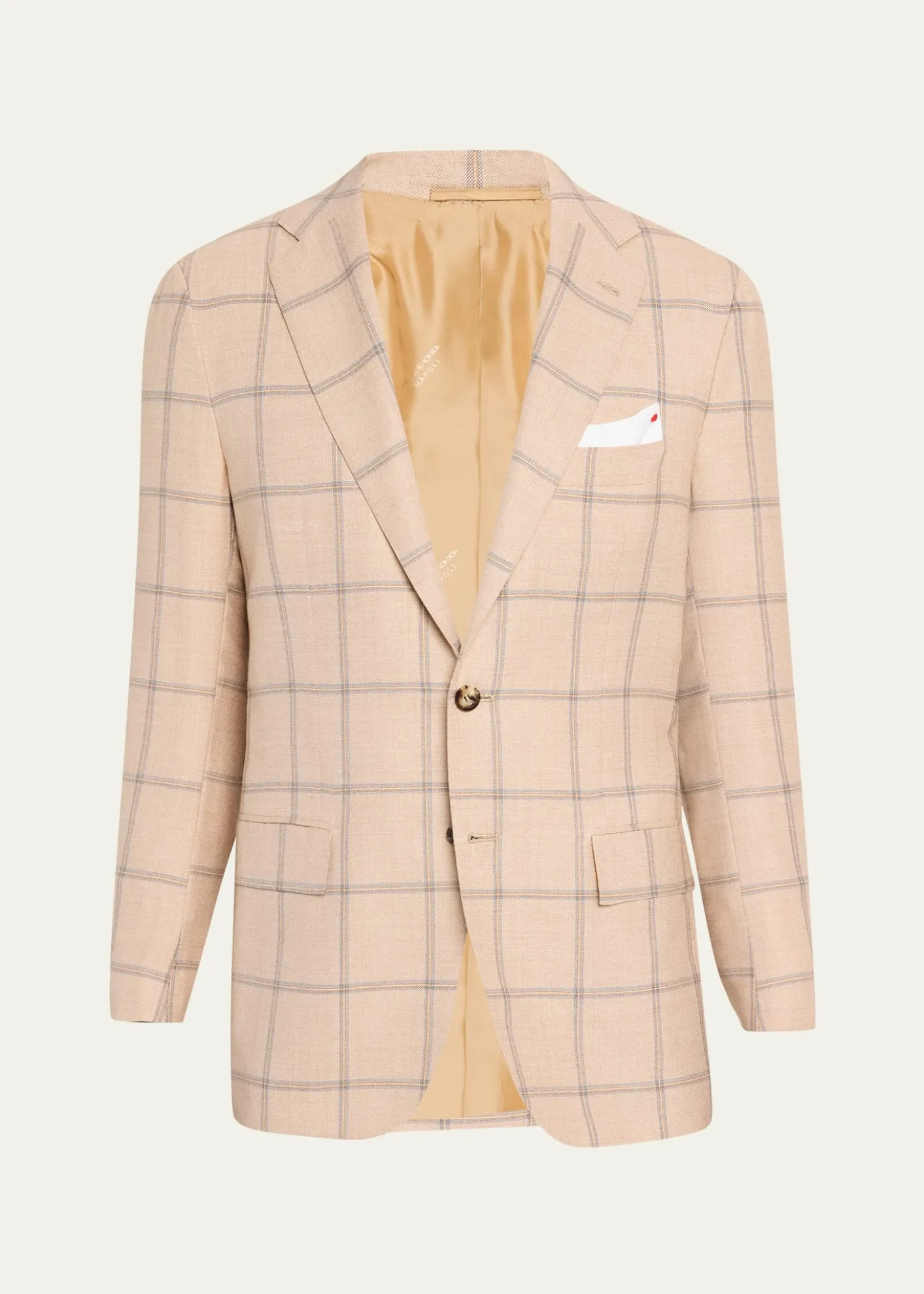KitonMen's Windowpane Cashmere Single-Breasted Sport Coat