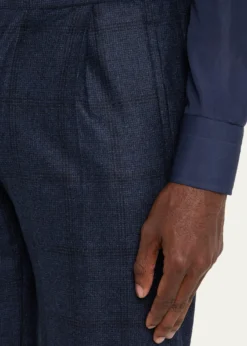 KitonMen's Windowpane Pleated Stretch Pants
