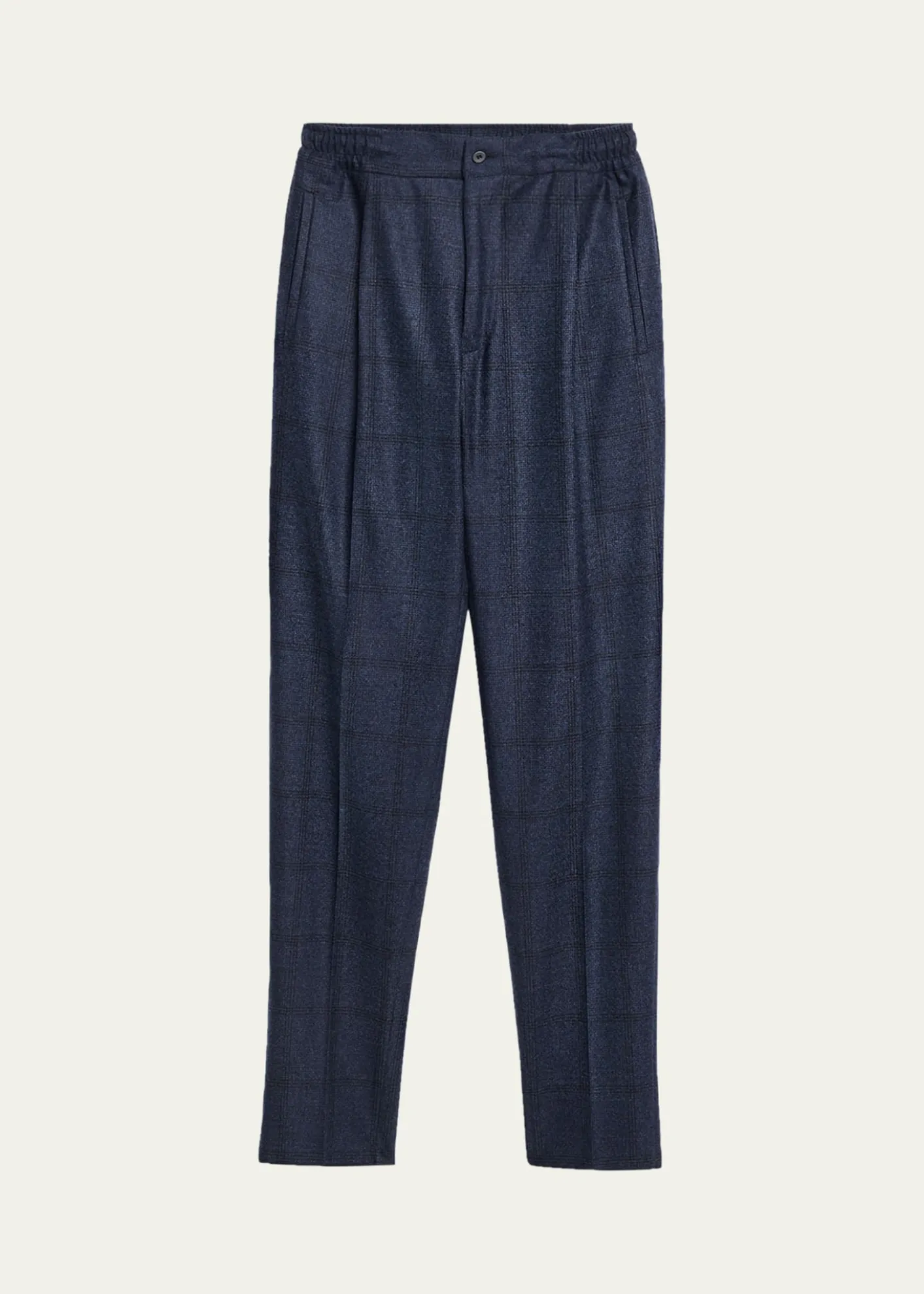 KitonMen's Windowpane Pleated Stretch Pants