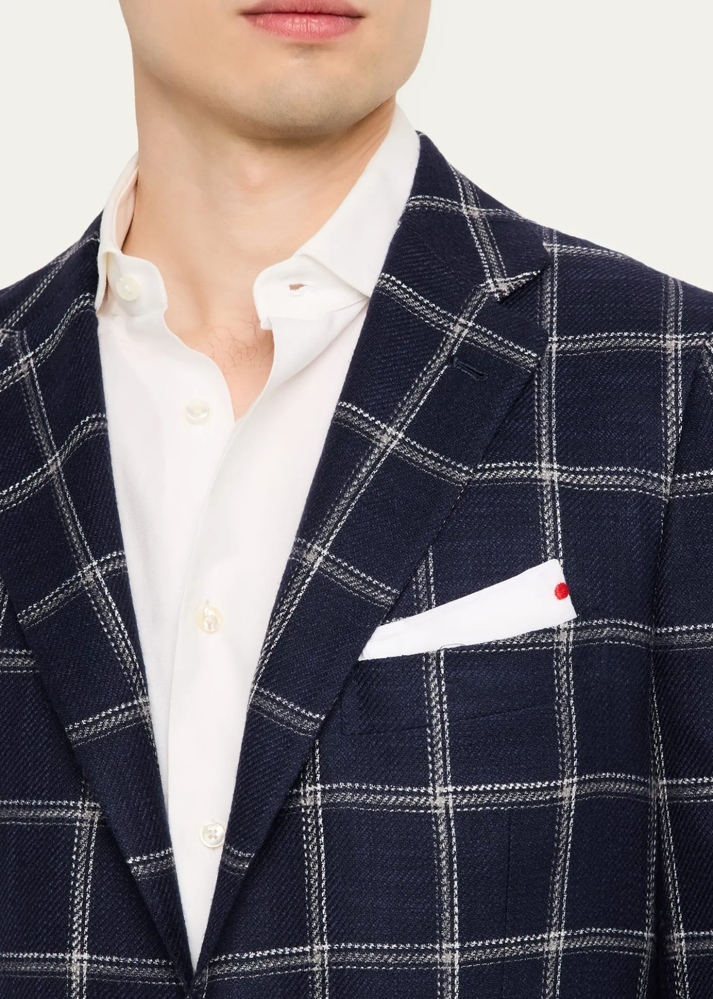KitonMen's Windowpane Silk, Cotton and Cashmere Sport Coat