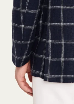 KitonMen's Windowpane Silk, Cotton and Cashmere Sport Coat