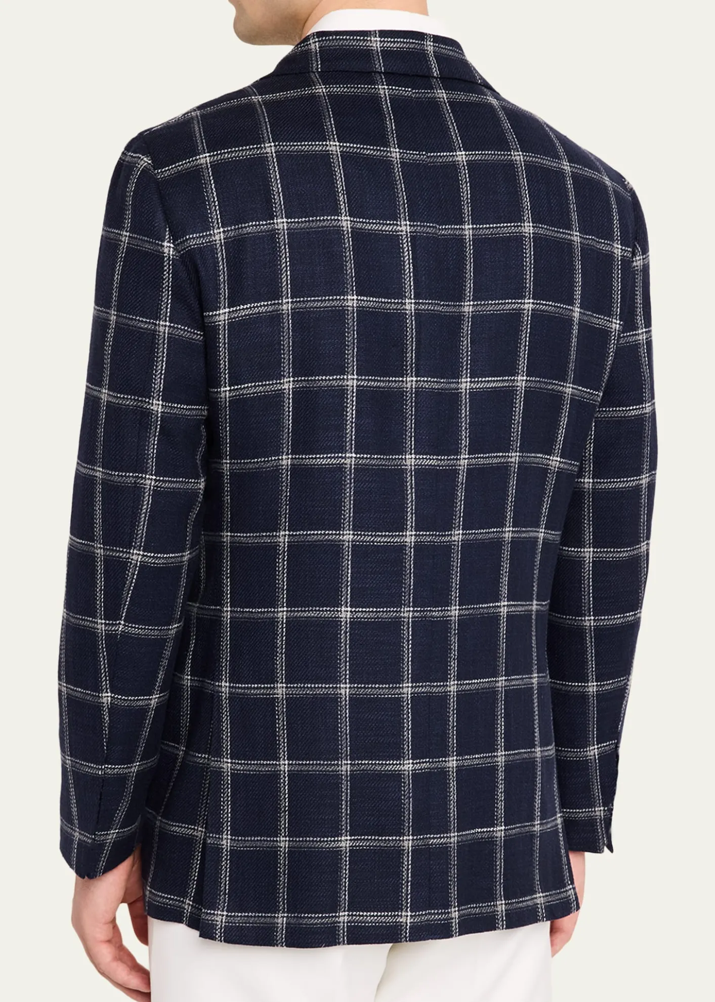 KitonMen's Windowpane Silk, Cotton and Cashmere Sport Coat