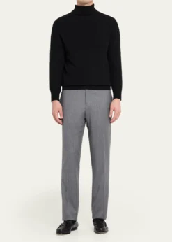 KitonMen's Wool and Cashmere Flat-Front Pants