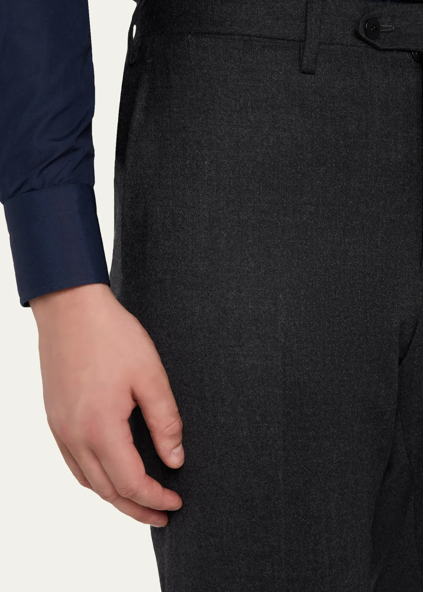 KitonMen's Wool and Cashmere Flat-Front Pants