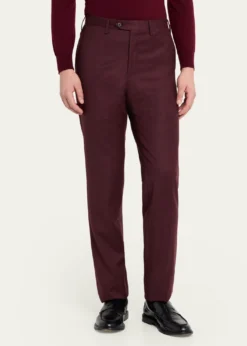 KitonMen's Wool and Cashmere Flat-Front Pants