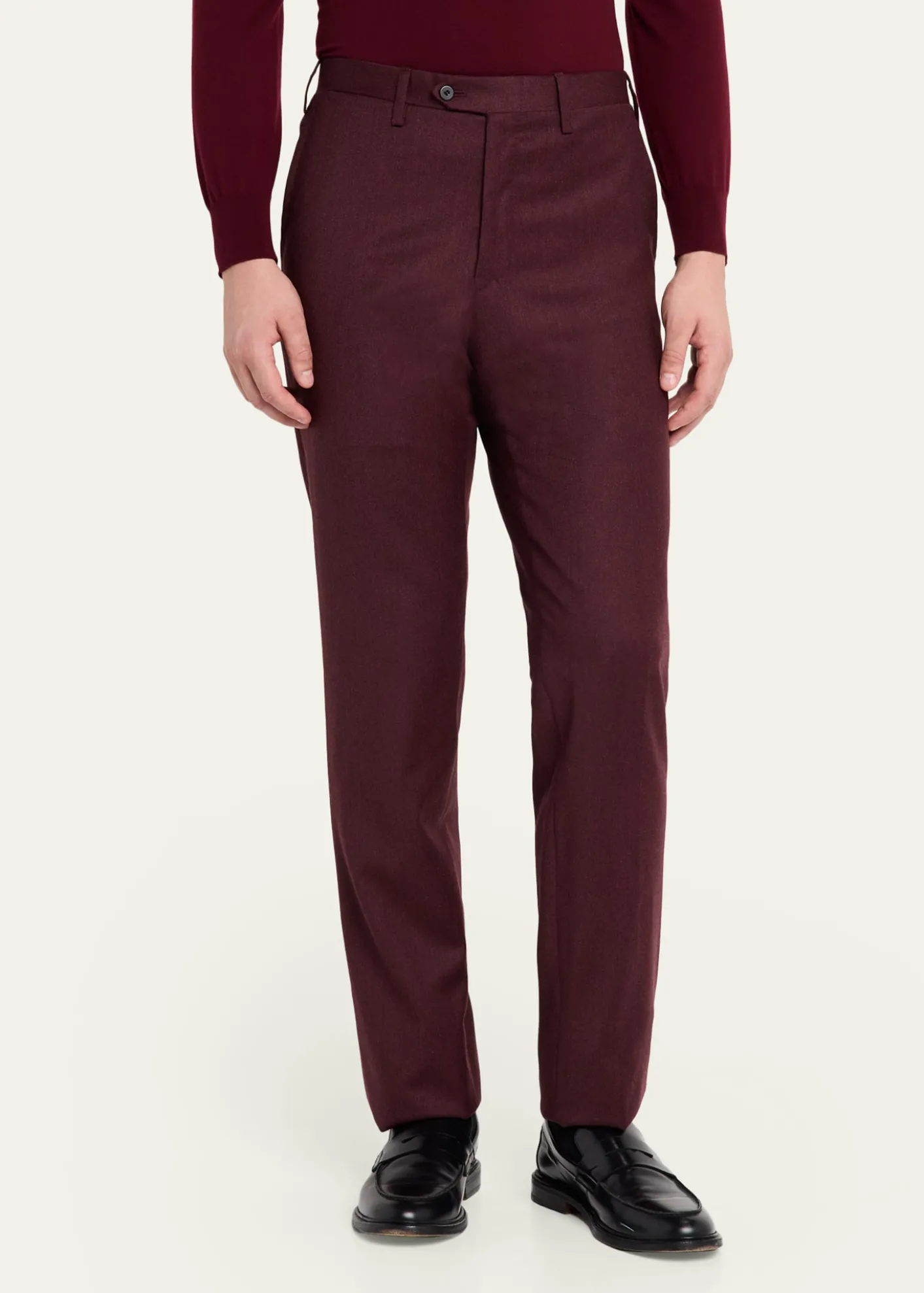 KitonMen's Wool and Cashmere Flat-Front Pants