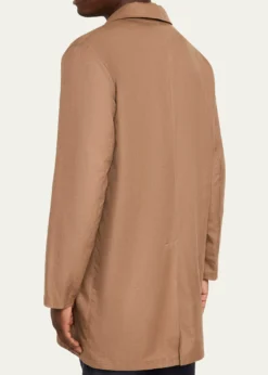 KitonMen's Wool and Silk Herringbone Reversible Raincoat
