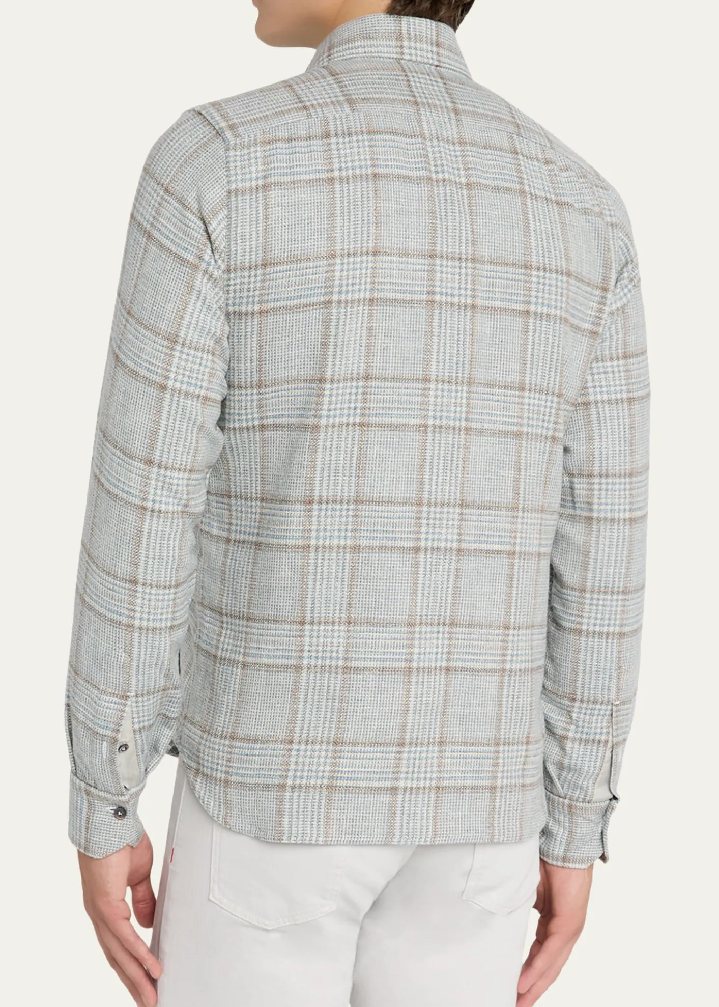 KitonMen's Wool-Blend Plaid Overshirt with Pockets