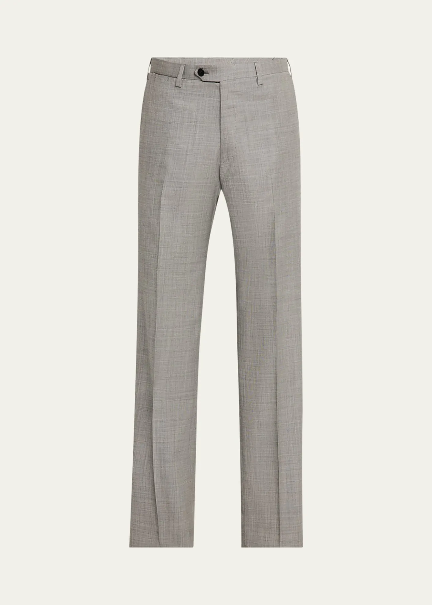 KitonMen's Wool Sharkskin Flat-Front Trousers
