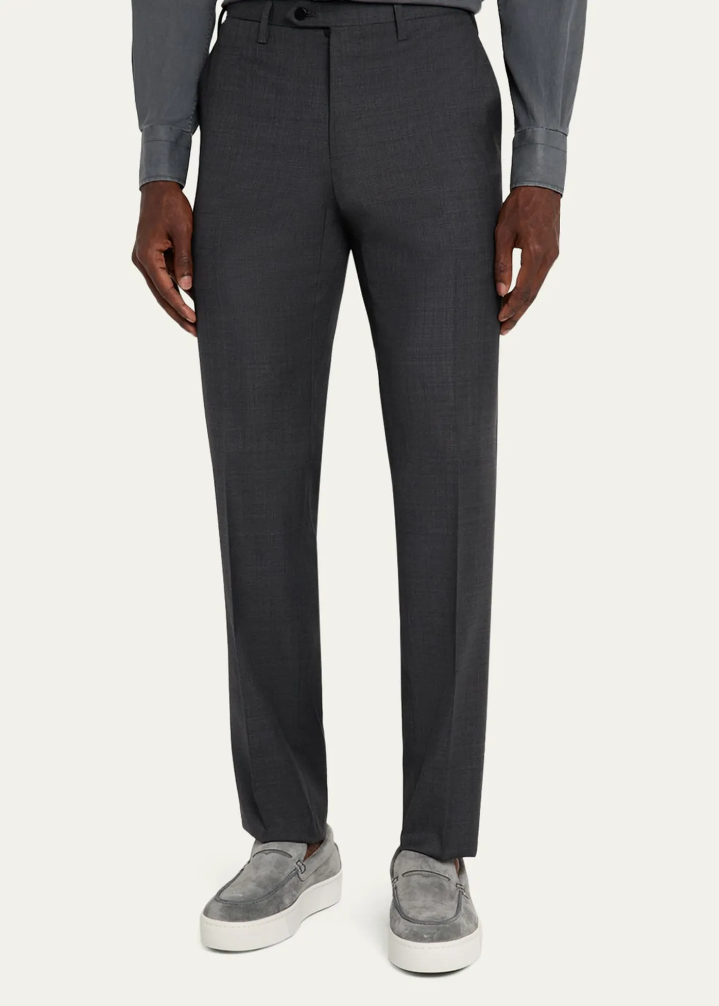KitonMen's Wool Twill Flat-Front Trousers