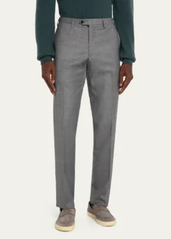 KitonMen's Wool Twill Flat-Front Trousers