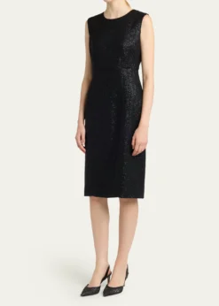 KitonSequined Sleeveless Sheath Dress