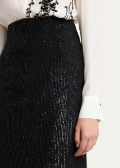 KitonStriped Sequined Midi Pencil Skirt
