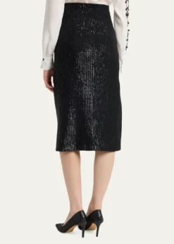 KitonStriped Sequined Midi Pencil Skirt