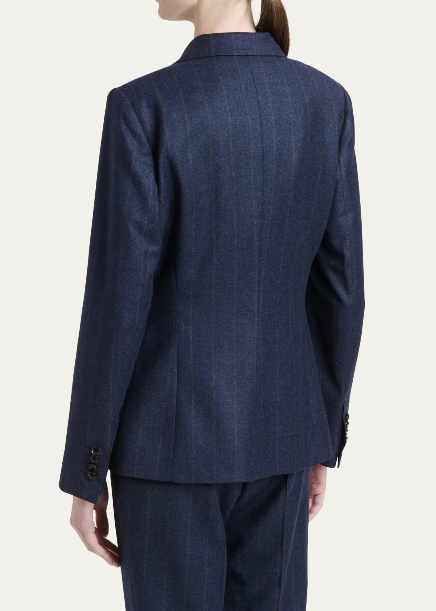 KitonWool-Cashmere Pinstripe Single-Breasted Jacket