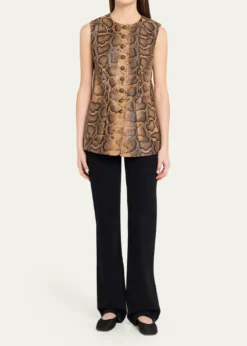 Kobi HalperinAbi Crewneck Python-Print Vest