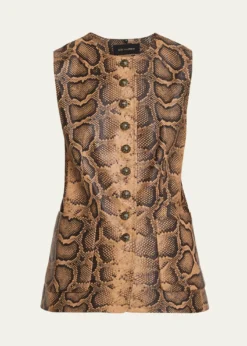 Kobi HalperinAbi Crewneck Python-Print Vest
