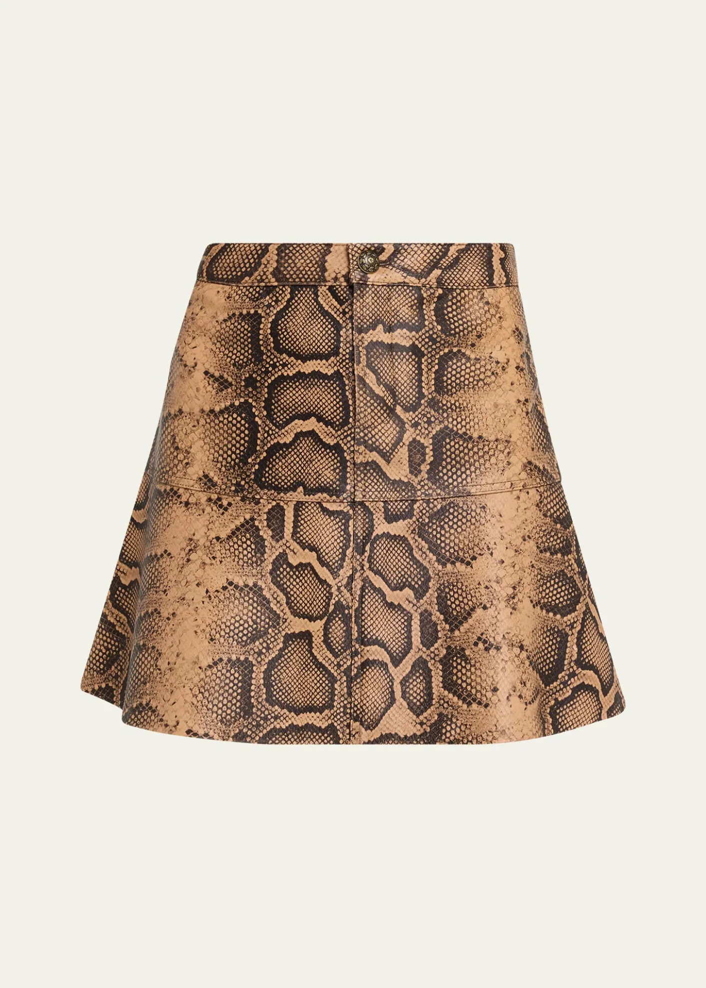 Kobi HalperinAddie Snake Leather A-Line Miniskirt