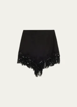 Kobi HalperinAshlyn Sequin Fringe Lace-Trim Shorts
