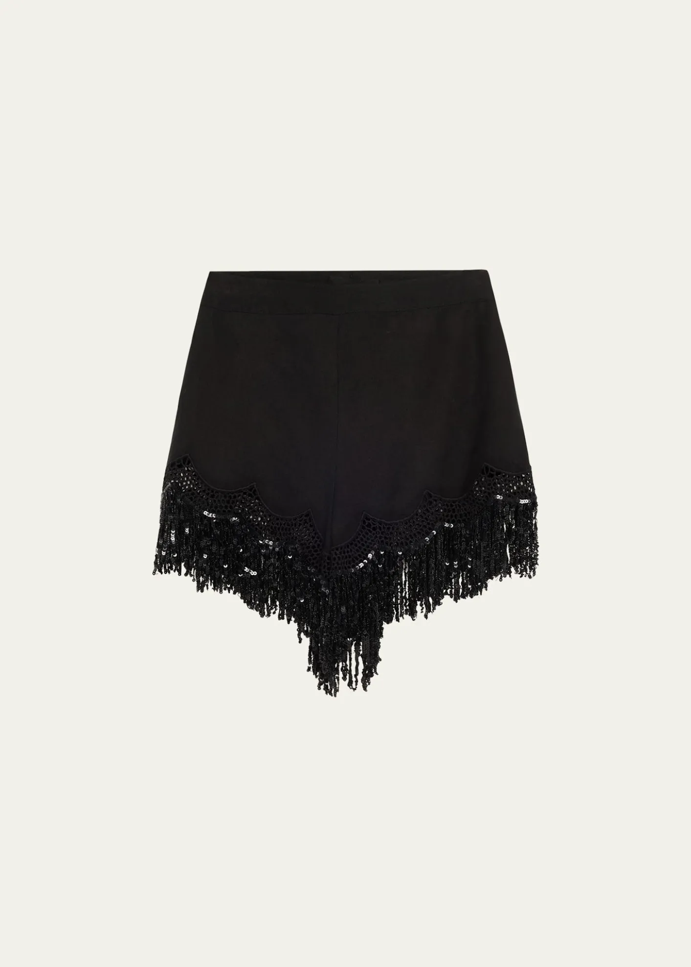 Kobi HalperinAshlyn Sequin Fringe Lace-Trim Shorts