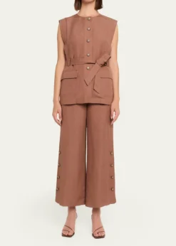 Kobi HalperinBeckett Belted Linen Vest