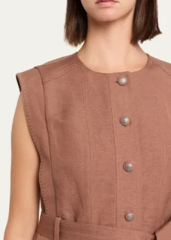 Kobi HalperinBeckett Belted Linen Vest