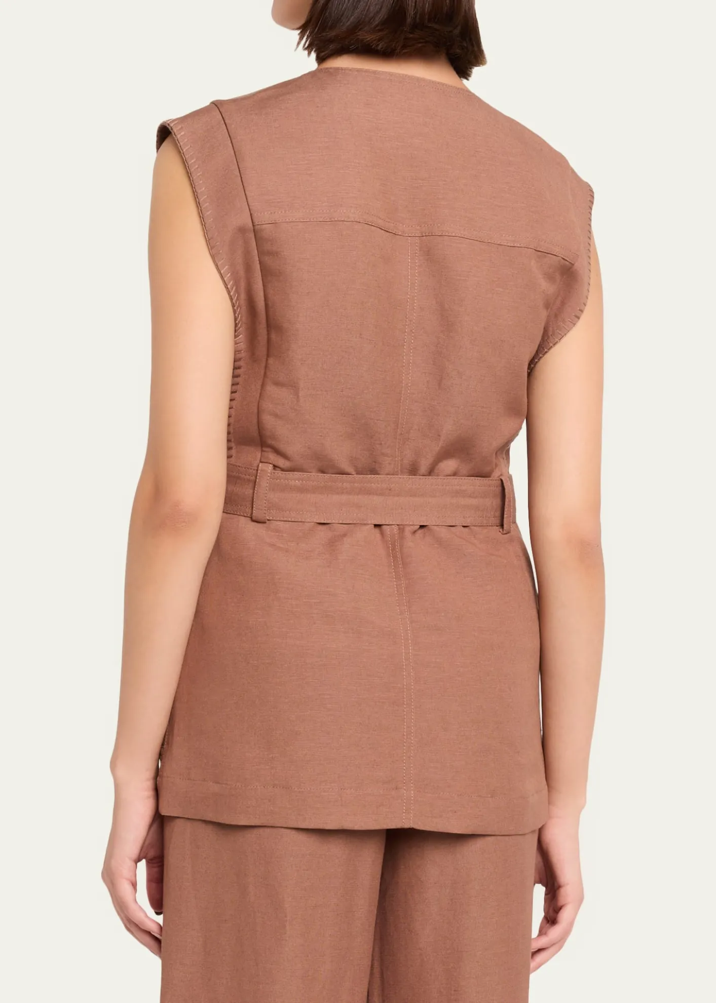 Kobi HalperinBeckett Belted Linen Vest