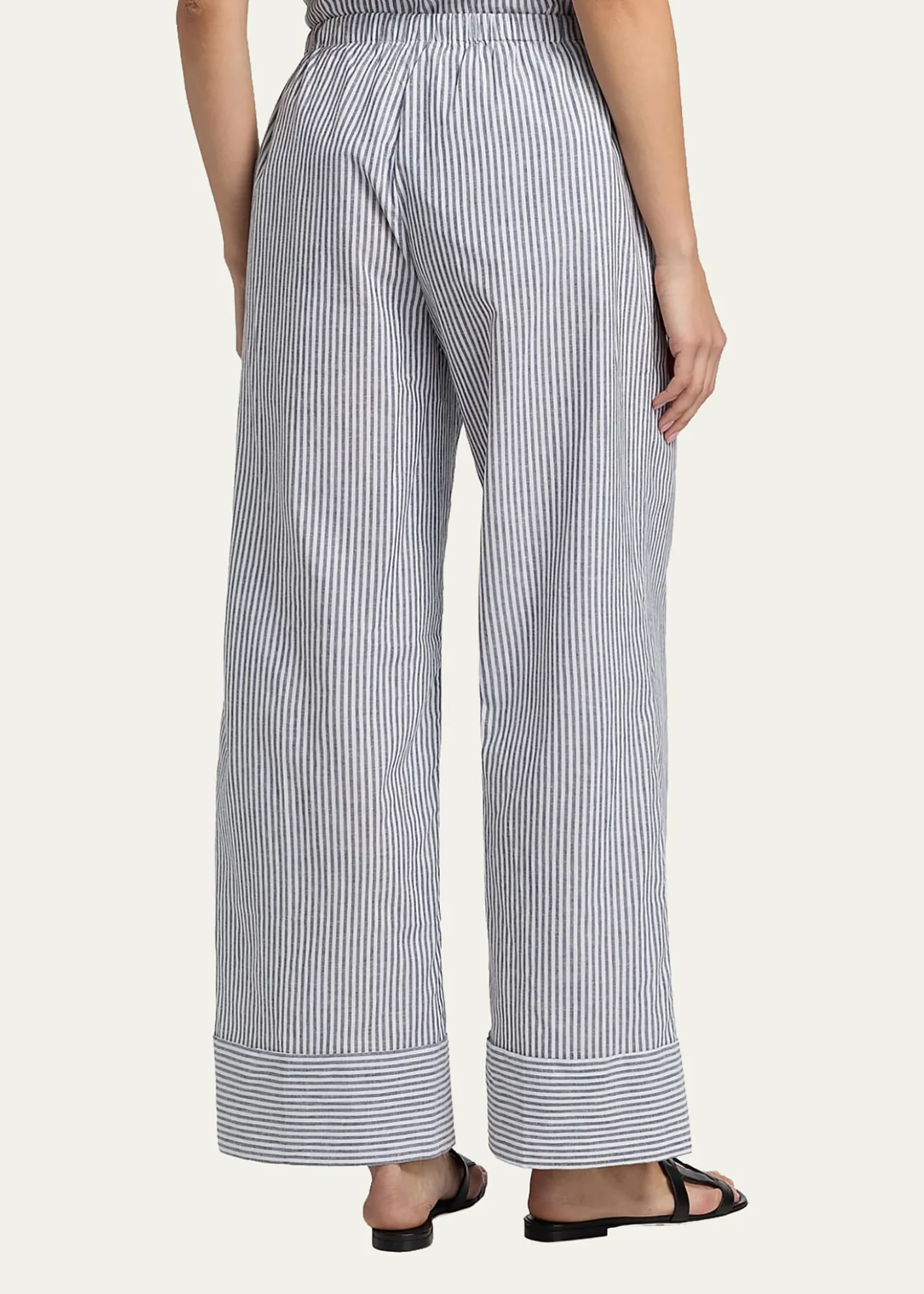 Kobi HalperinCallie Embroidered Striped Wide-Leg Pants