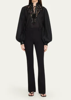 Kobi HalperinHarper Sequin Lace-Yoke Blouse