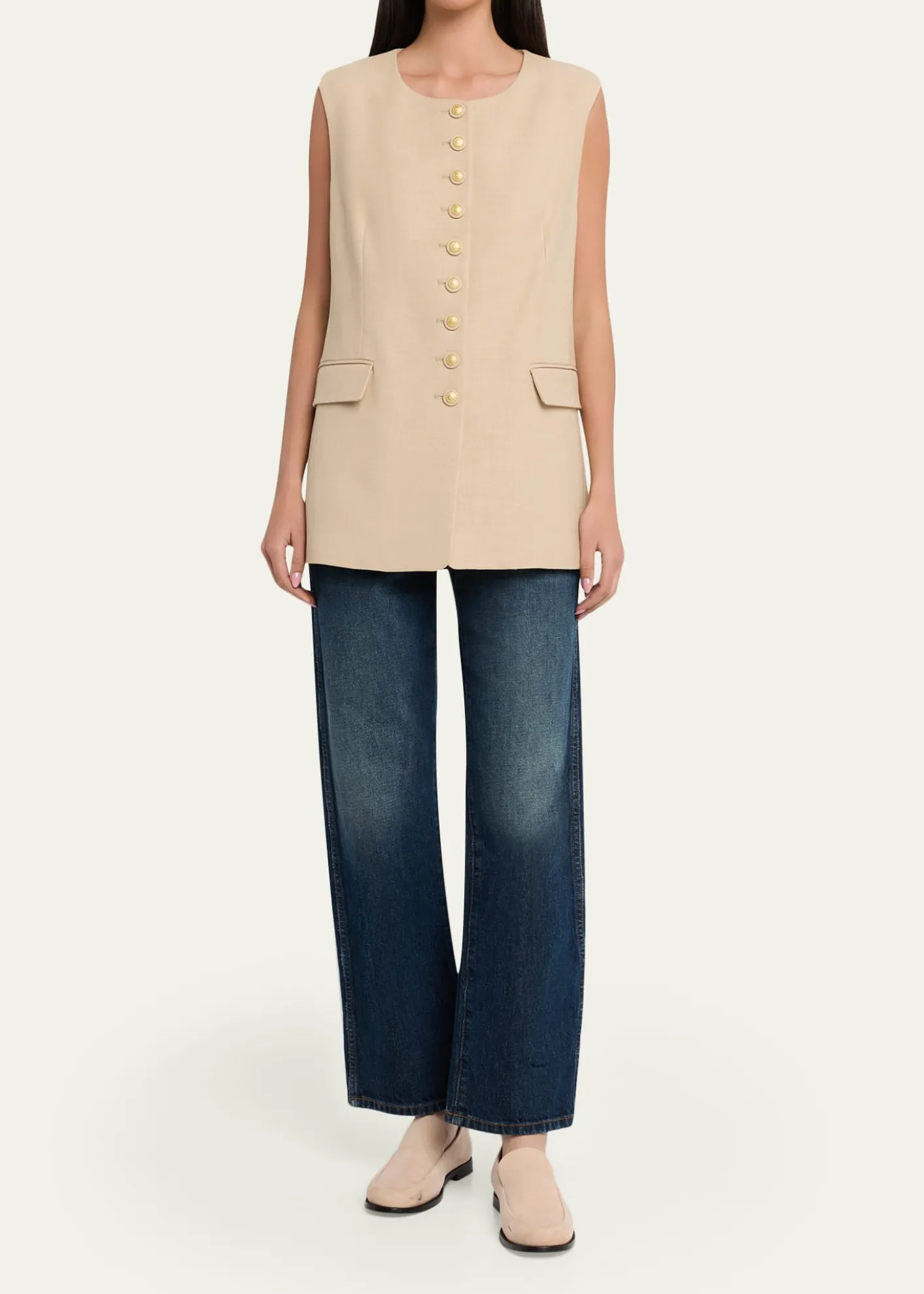 Kobi HalperinJay Button-Down Crewneck Vest