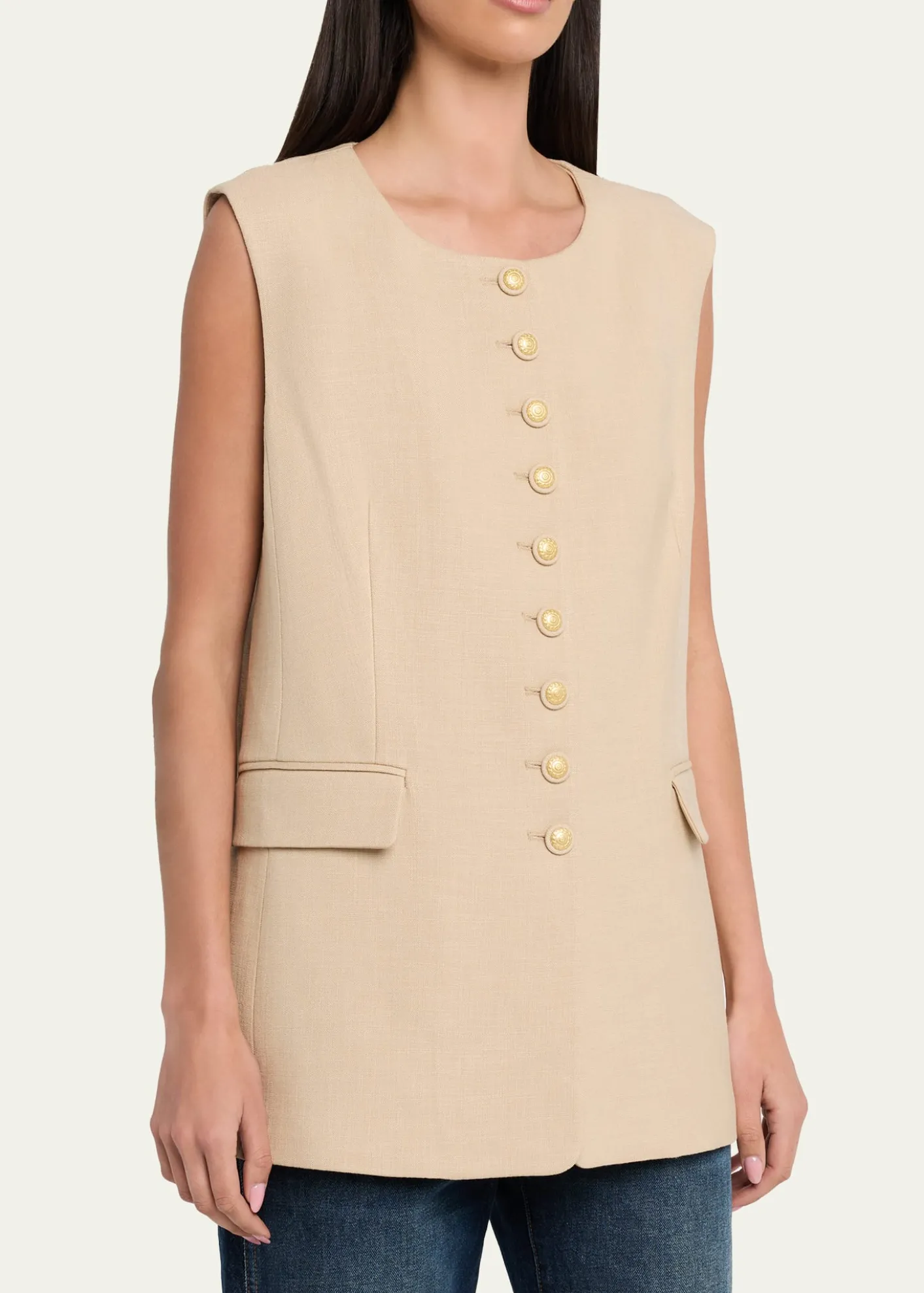 Kobi HalperinJay Button-Down Crewneck Vest