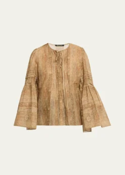 Kobi HalperinJoey Floral Flare-Sleeve Blouse