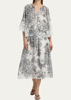 Kobi HalperinLidia Floral-Print Midi Skirt
