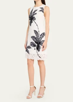 Kobi HalperinMaren Sleeveless Palm Leaf-Print Lace Dress