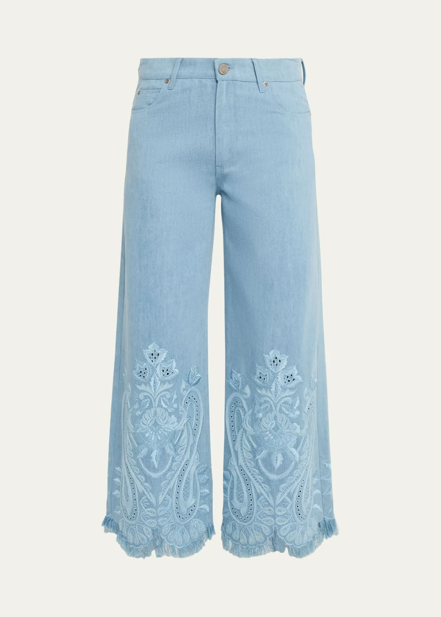 Kobi HalperinMarigold Embroidered Washed Denim Wide-Leg Pants