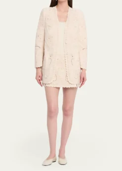 Kobi HalperinNatalie Embroidered Cotton-Linen Mini Skirt