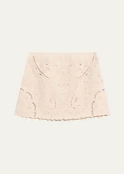 Kobi HalperinNatalie Embroidered Cotton-Linen Mini Skirt