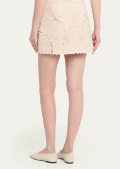 Kobi HalperinNatalie Embroidered Cotton-Linen Mini Skirt