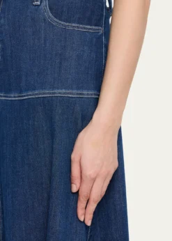 Kobi HalperinYsabelle A-Line Cotton Denim Midi Skirt