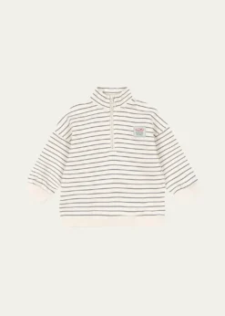Konges SlojdBoy's Lou Striped Half-Zip Sweater, Size 6M-8