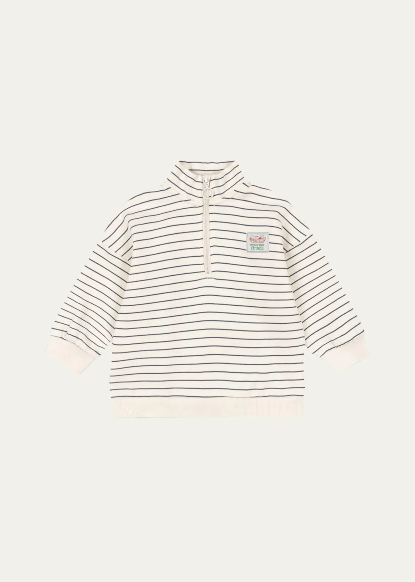 Konges SlojdBoy's Lou Striped Half-Zip Sweater, Size 6M-8
