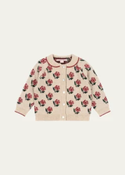 Konges SlojdGirl's Belou Intarsia Knit Cardigan, Size 12M-10