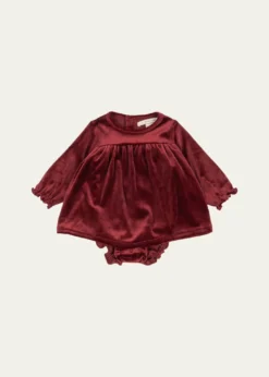 Konges SlojdGirl's Jingle Velvet Romper Dress, Size 3M-3
