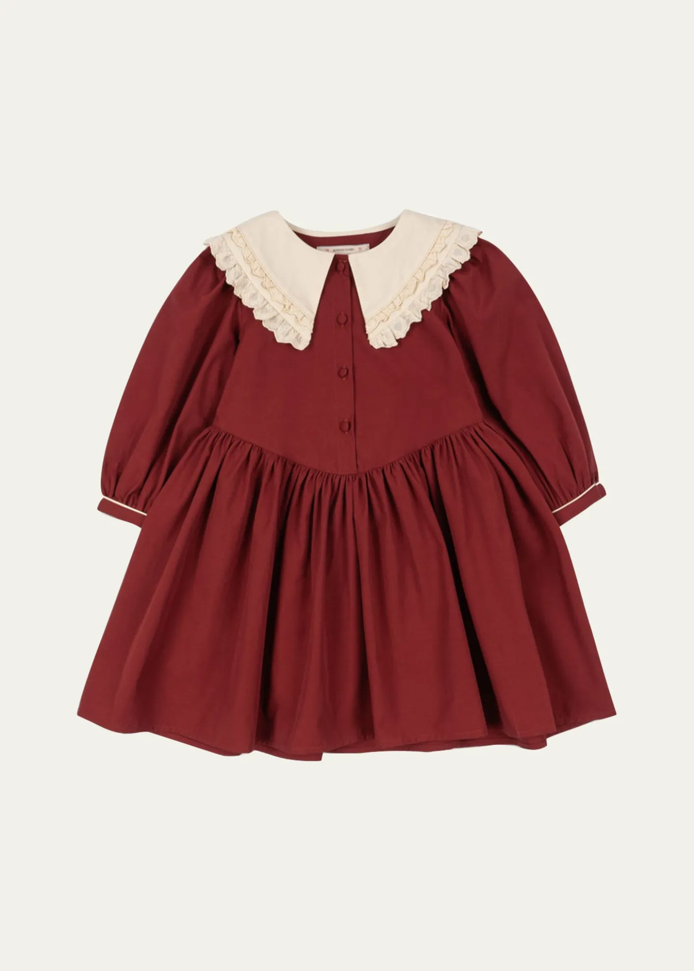 Konges SlojdGirl's Lace-Collar Organic Cotton Dress, Size 18M-10