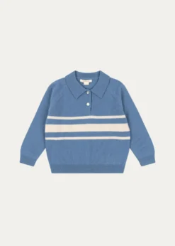 Konges SlojdBoy's Basi Striped Wool Knit Polo Sweater, Size 2-10