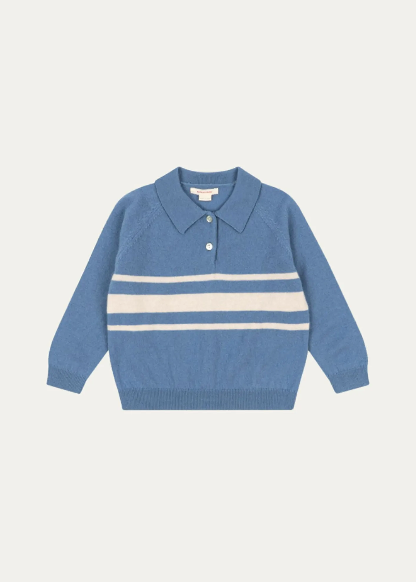 Konges SlojdBoy's Basi Striped Wool Knit Polo Sweater, Size 2-10